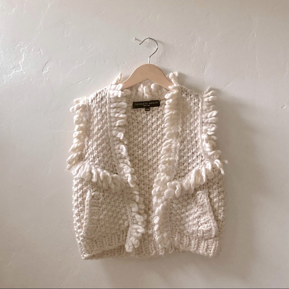 Anthropology - Twinkle & Wenlan White Wool Vest Small